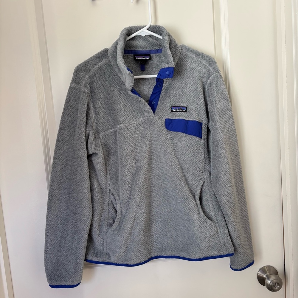Patagonia Blue and Gray Fleece Jacket